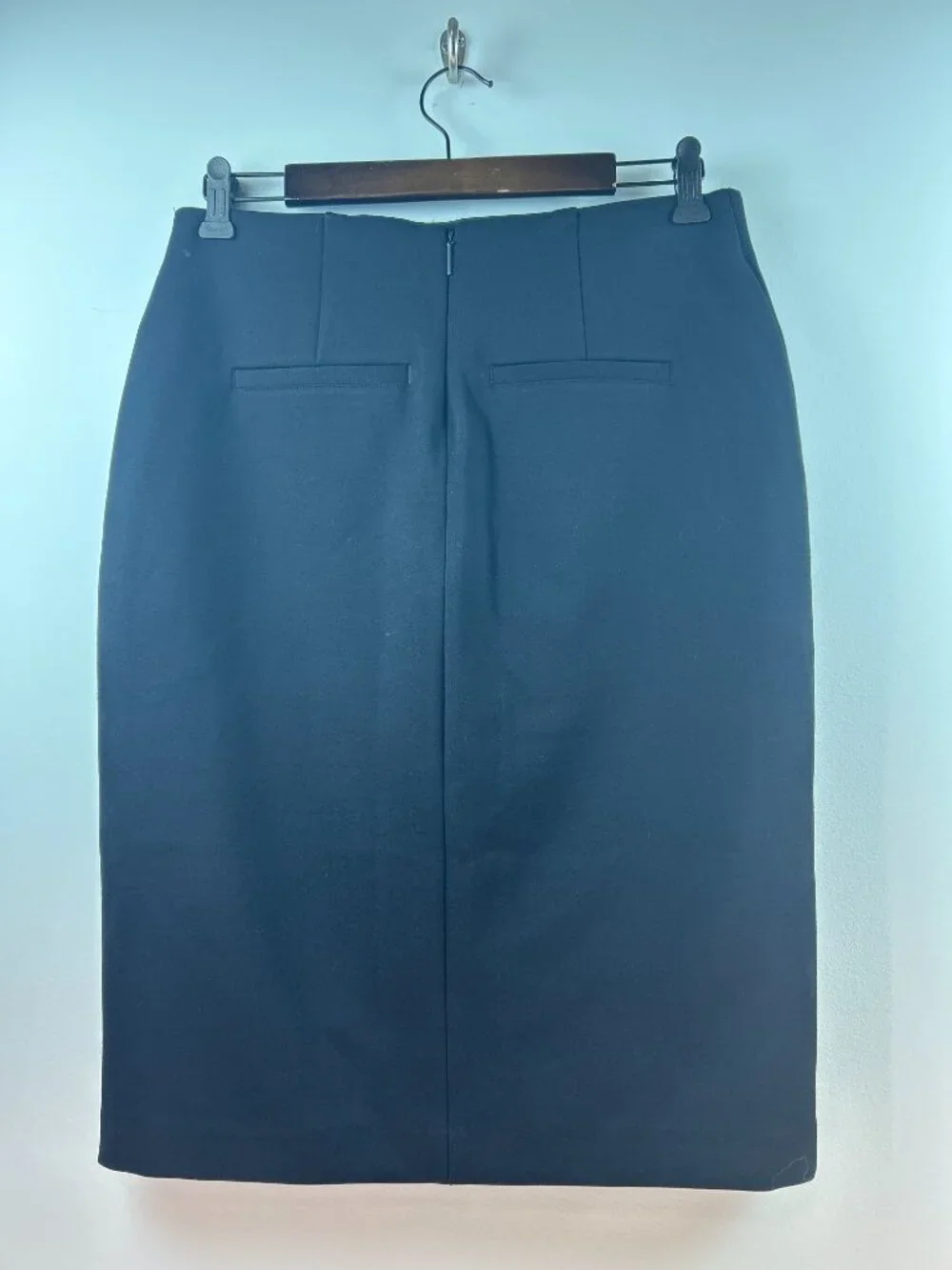 Spanx Black Ponte Pencil Skirt with Back Zip Size L